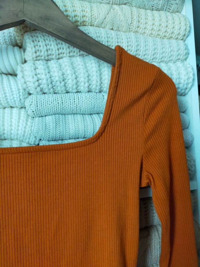 Tee shirt manches longues orange femme la redoute S - photo numéro 2