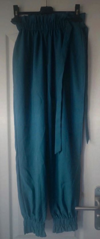 Pantalon cigarette bleu shein taille s