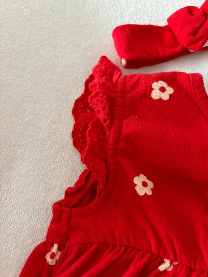 Robe + bandeau bébé fille 6mois - photo numéro 3