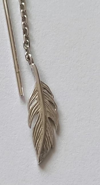 Boucles d'oreilles pendantes feuilles argent 925