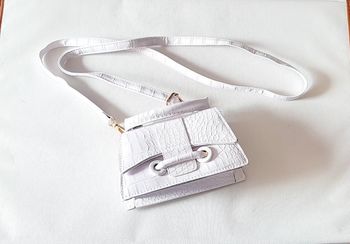 Sac a main blanc motif croco