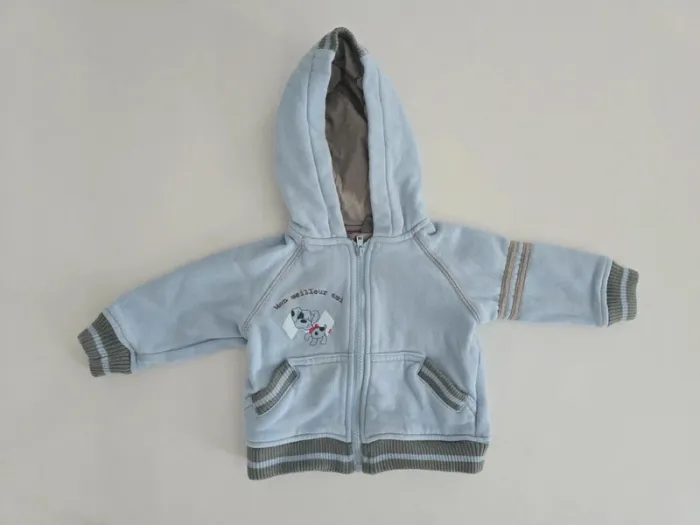 Gilet zippé bleu clair