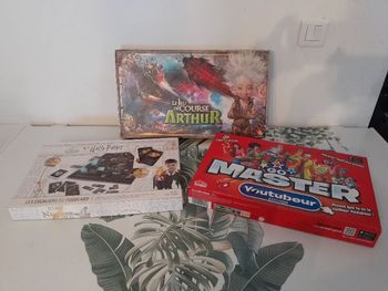Lot de 3 jeux de société Arthur et la vengeance de maltazard harry potter Go Master youtubeur