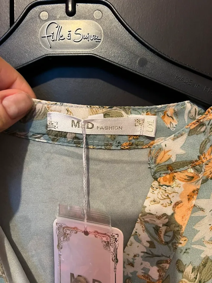 Robe imprimée bleue et orange neuve L/XL - photo numéro 5