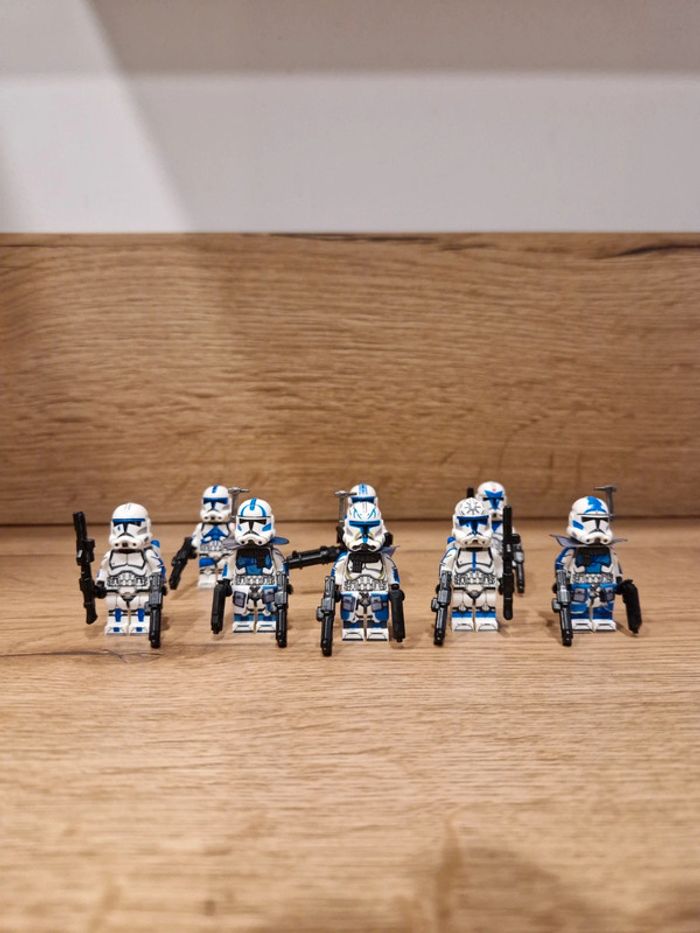 Figurines type lego Escouade de 8 clones de la 501ème dont le commandant Rex star wars