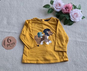 T-shirt manches longues 6 mois Obaibi très bon état 