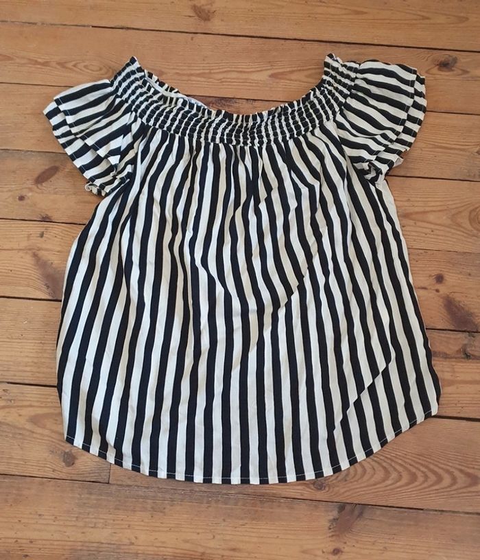 T-shirt Rayé noir et blanc Pimkie S