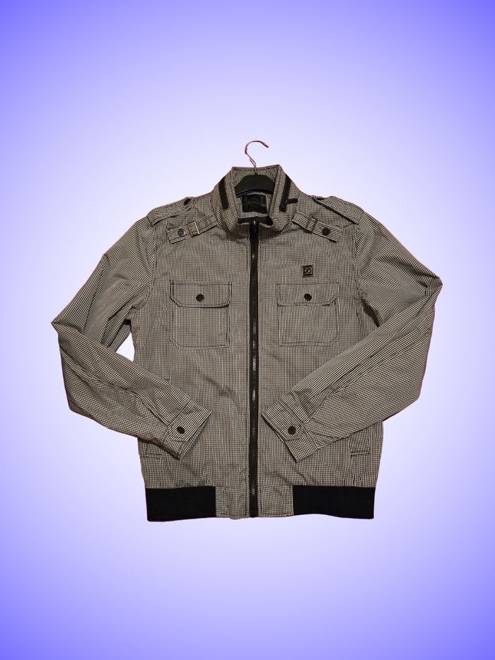 Veste Coupe Blouson style Ubain Militaire avec Épaulettes et Poches Plaquées Taille 40 L