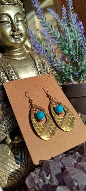 Boucles d'oreilles en Turquoise véritable