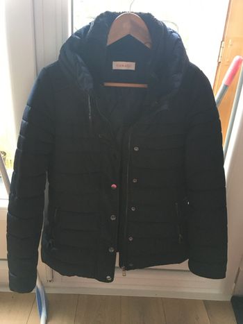 Manteau court camaïeu bleu foncé