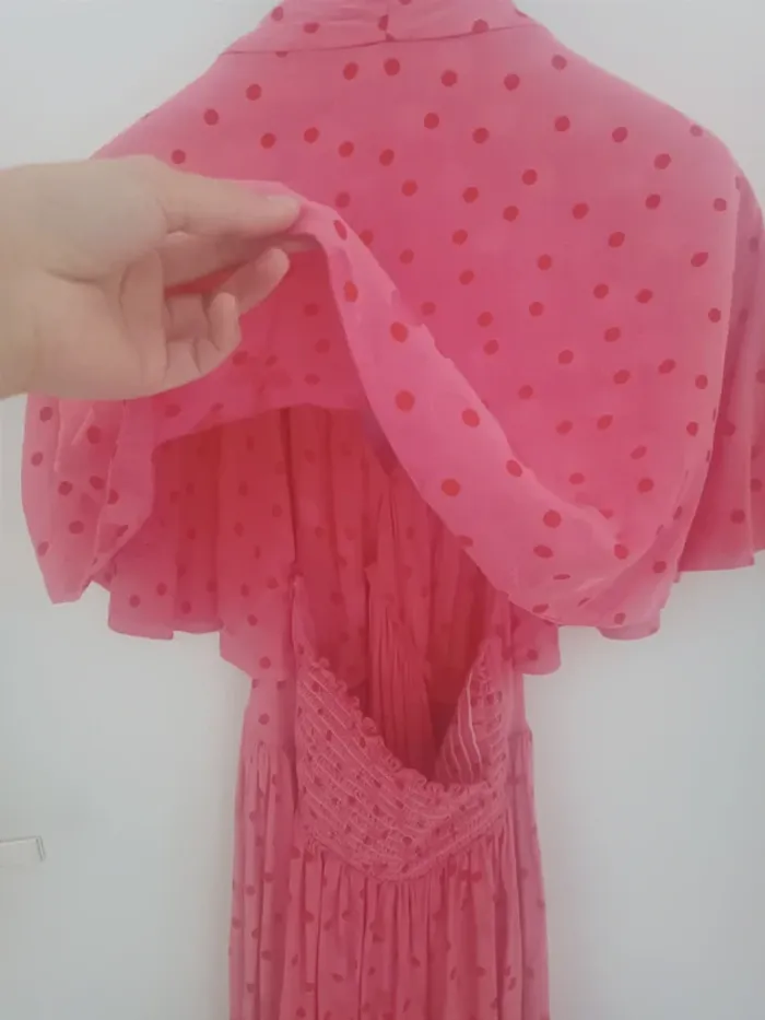 Robe rose longue à pois dos ouvert Make My Lemonade Taille 38 En très bon état - photo numéro 5