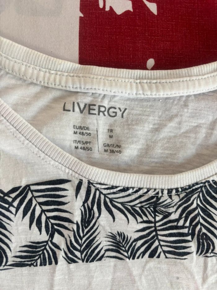 T-shirt Livergy taille S/M blanc liserés noir motif jungle - photo numéro 7