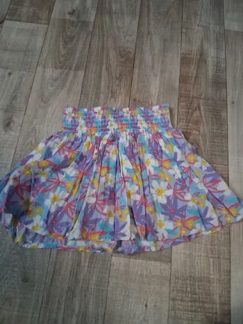 Jupe fleurie fluide fille 4 ans neuve