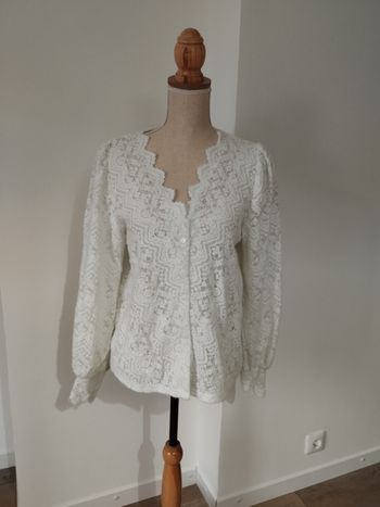Cardigan crème dentelle