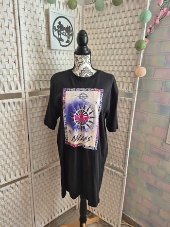 Jolie Robe T-shirt Adidas Originals Graphique Noire T38 femme