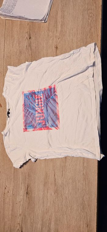 T shirt blanc à manches courtes pour ado, Liberto, taille S