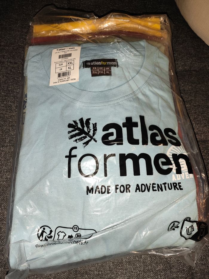 Lot de 7 t shirt en coton atlas for men adventure neuf taille XXL - photo numéro 3