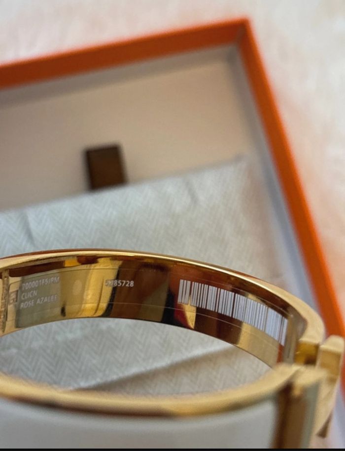 Bracelet Hermès Clic H - Taille PM - Blanc/Or - Très bon état avec boîte et facture - photo numéro 3