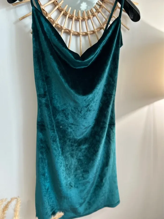 Robe en velours vintage rétro Mango - photo numéro 5