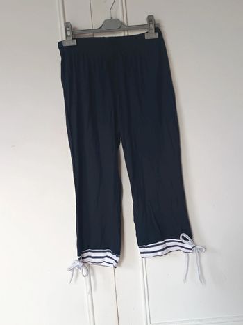 corsaire pantacourt bleu marine t m 38 vintage blancheporte