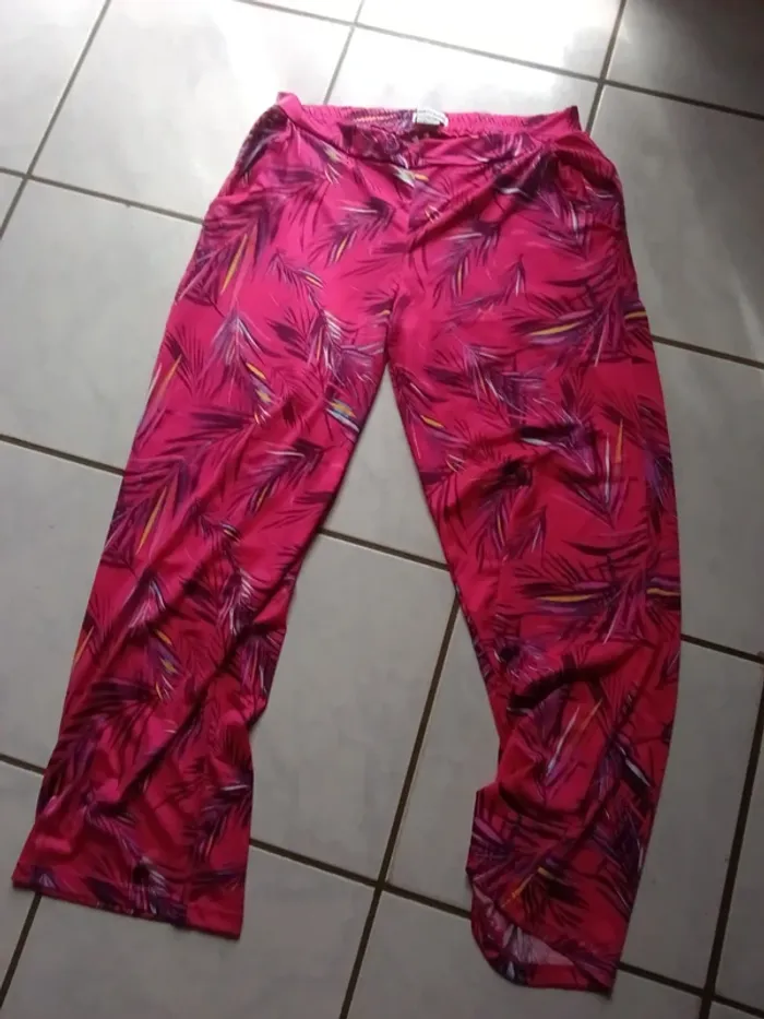 Pantalon léger rose motif - photo numéro 3