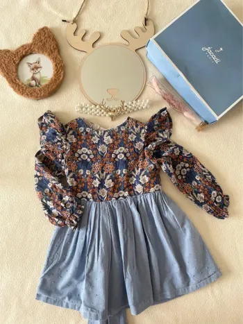 Robe  24 mois – Liberty, soie & plumetis
