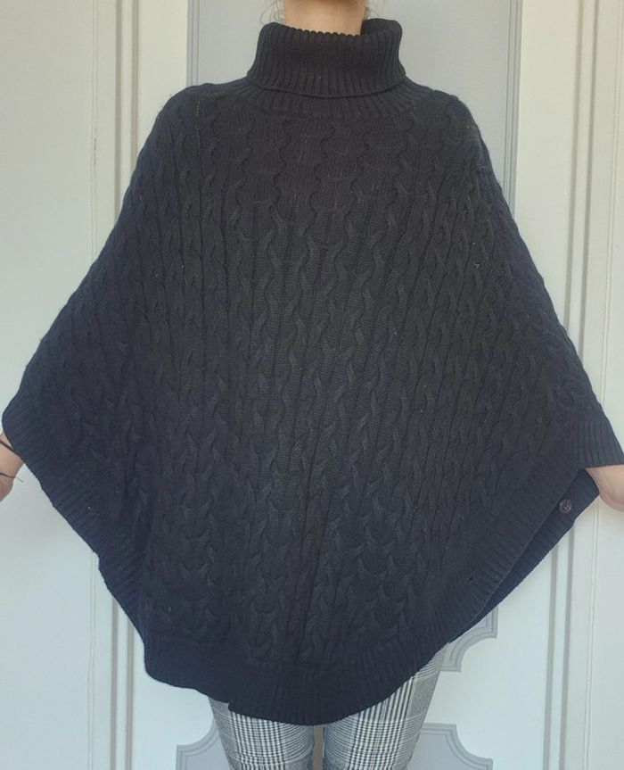 Pull poncho taille unique col roulé - photo numéro 4