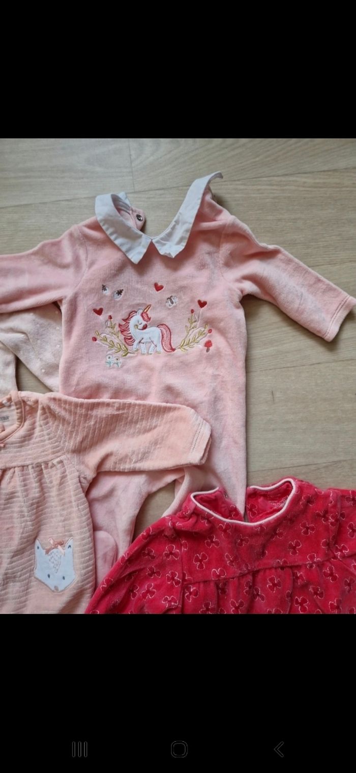 Pyjama velours 3M bébé fille