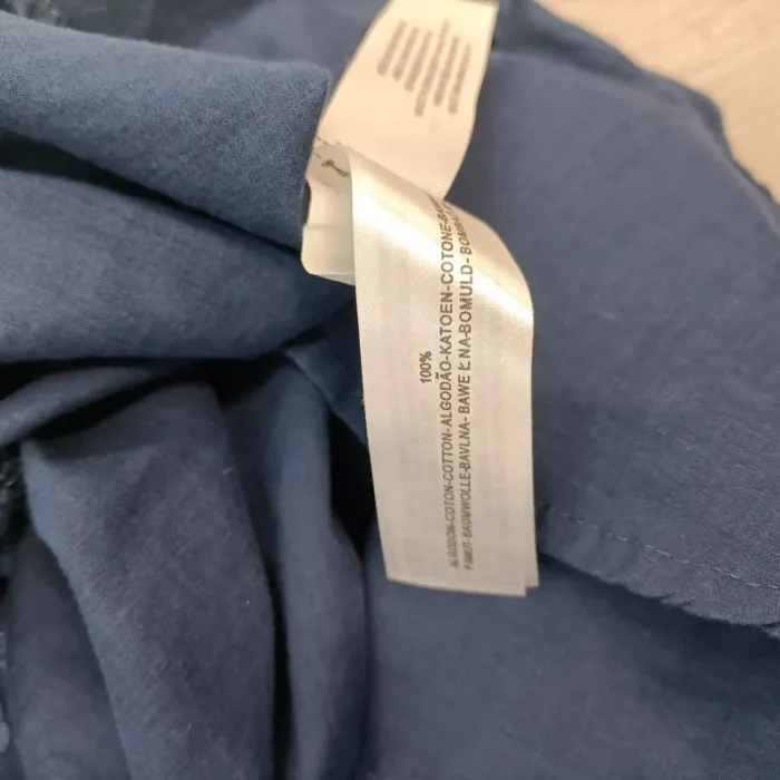 Chemise col Mao - broderie fleurs - 100% coton - Bleu marine - Massimo Dutti ; 34 A293 - photo numéro 9