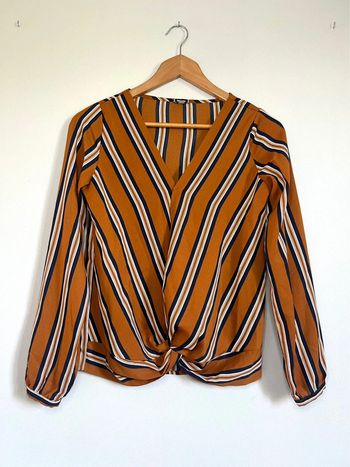 Blouse manches longues à rayures Pimkie marron