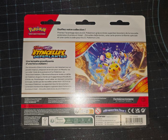 TRIPACK TRIPLE ILLUSTRATION EV8 PIKACHU Etincelles déferlantes - photo numéro 2