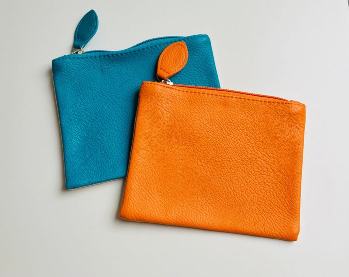 Lot de 2 mini pochette turquoise & orange