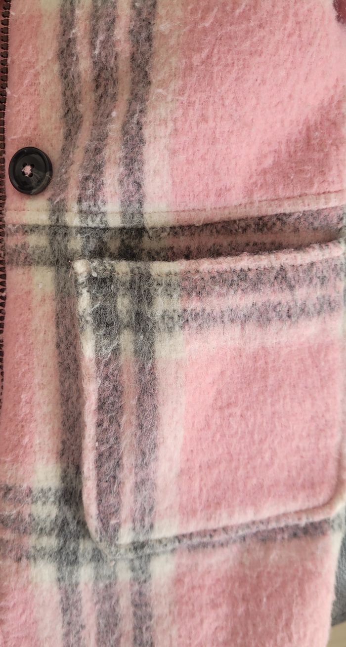Manteau  d'hiver rose à carreau gris marque C&a - photo numéro 3