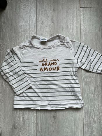 T-shirt manches longues Tape à l'œil - "Petit cœur" - 18 mois