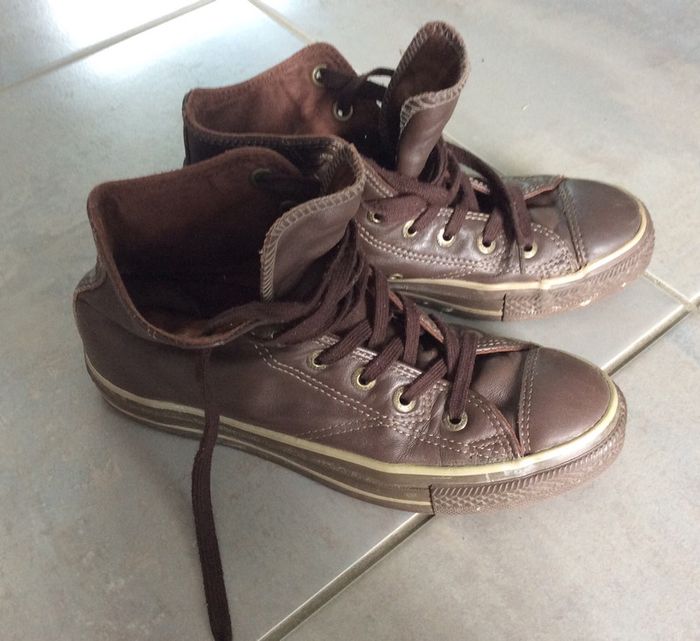 Baskets montantes Converse cuir marron 39