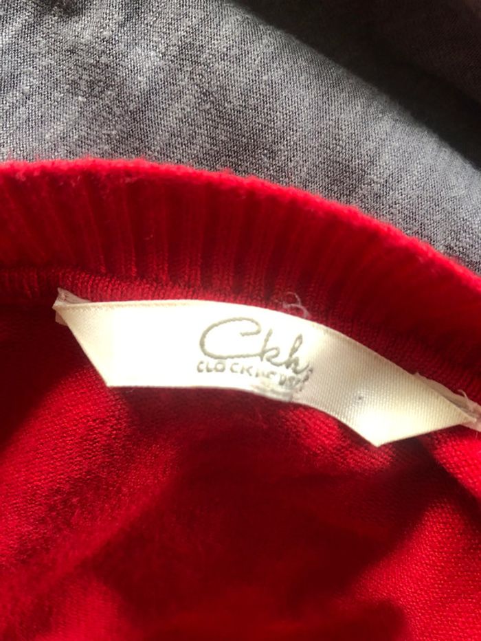 Pull rouge col rond - photo numéro 3