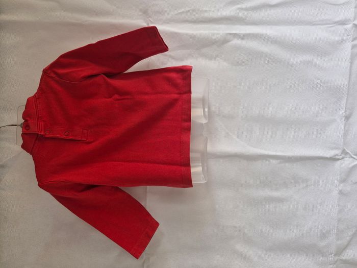 T-shirt manches longues bébé mixte 9 mois Tissaia Rouge - photo numéro 3