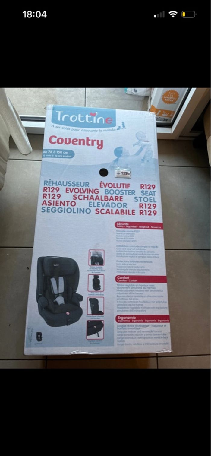 Siège auto évolutif trottine neuf