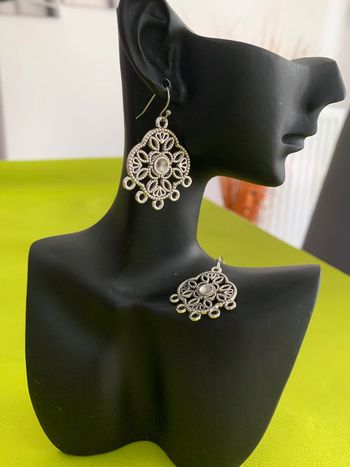 Boucles d’oreilles bohémiennes argentées en alliage de zinc