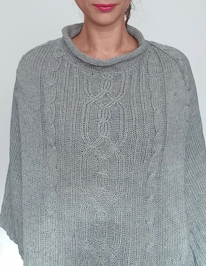 Cape pull grise taille unique - photo numéro 2