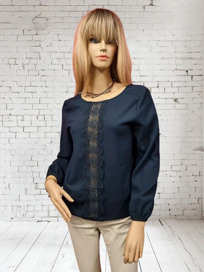 YCCO blouse marine manches longues * Taille S *