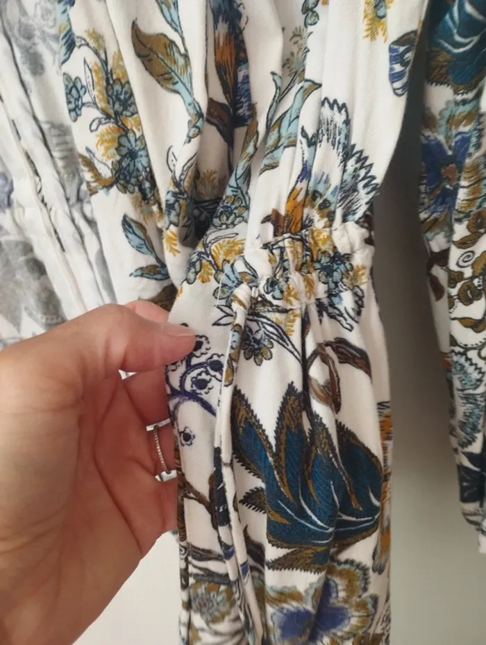 Veste gilet blanc fleuri Promod S - photo numéro 3