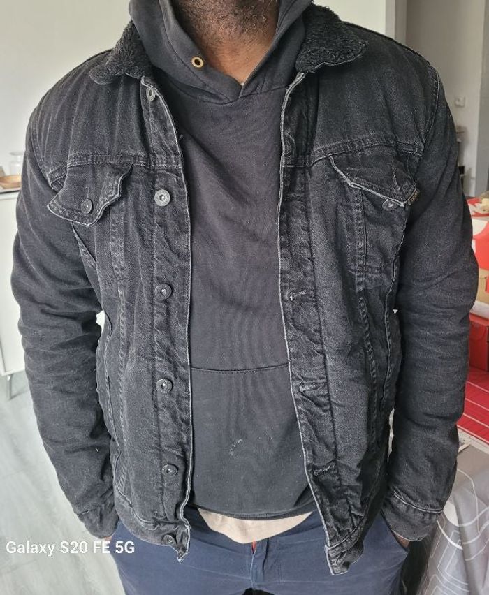 Veste en jean molletonnée