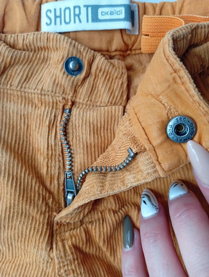 OKAÏDI - short en velours taille 3 ans | jaune moutarde - printemps été automne - photo numéro 4