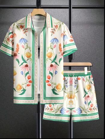 Ensemble chemise short florale Taille M neuf