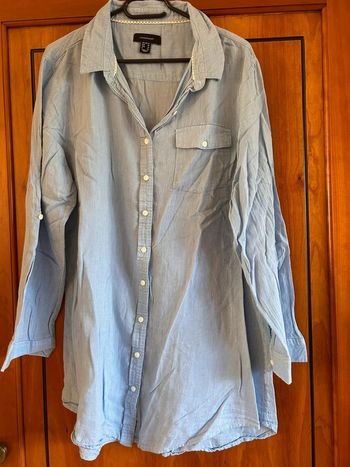 Longue chemise bleu clair 46