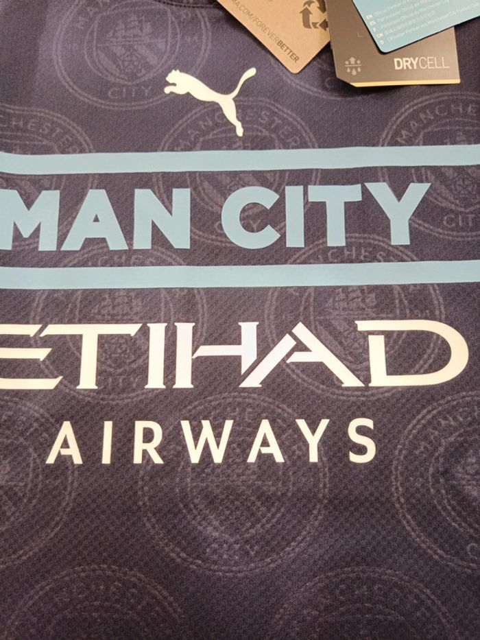 Maillot de foot Manchester City, Puma Authentique Officiel taille enfant 9/10 ans, Neuf - photo numéro 4