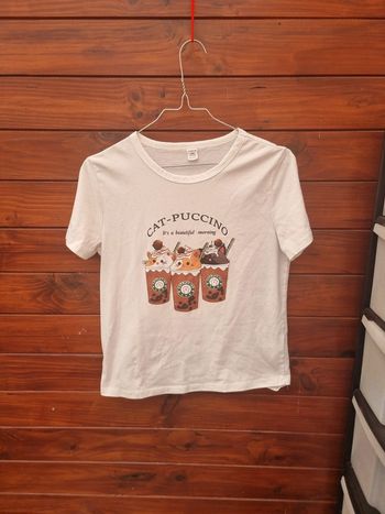 Tshirt 12 ans cat puccino / bubble tea