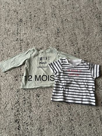Lot 2 t-shirts garçon 12 mois