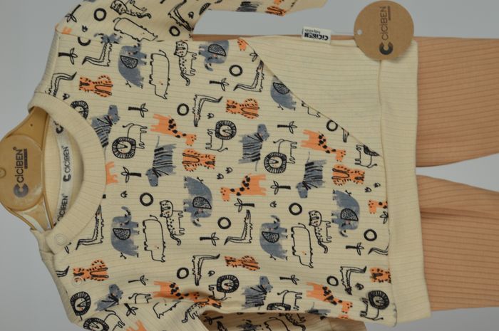 Ensemble Bébé Mixte 6–9 Mois Safari – Tenue Adorable Coton Côtelé Sable & Terracotta - photo numéro 4